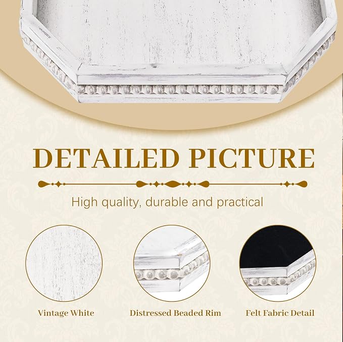 MAONAME Wood Serving Tray, Farmhouse Wooden Tray - Image 3