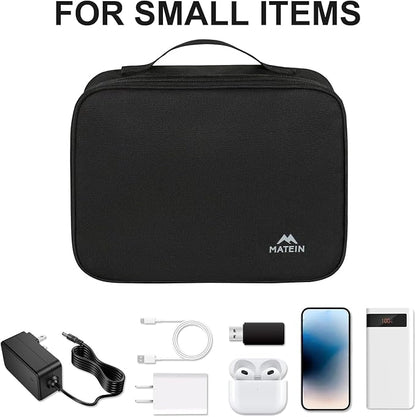 MATEIN Small Electronic Organizer Travel Case, Double Layer Cable Organizer | - Image 2