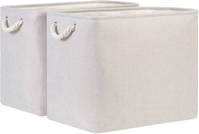 Bidtakay Fabric Beige Baskets Extra Large Organization Baskets by BidtakayBaskets
