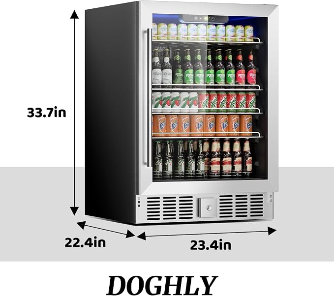 24 Inch Beverage Refrigerator, 182 Cans Built-in Cooler, Digital Temperature - Image 3