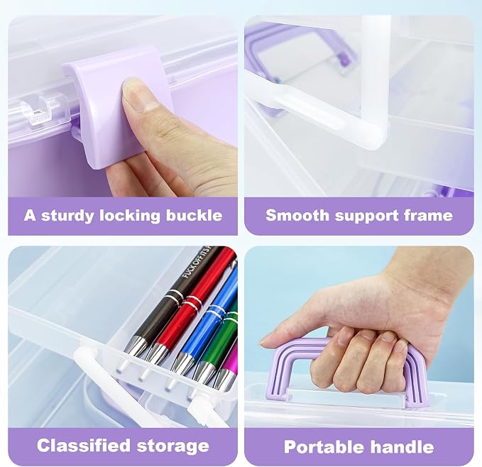 10Inch Tackle Box Organizer and Storage, Three-Layer Sewing Box - Image 3