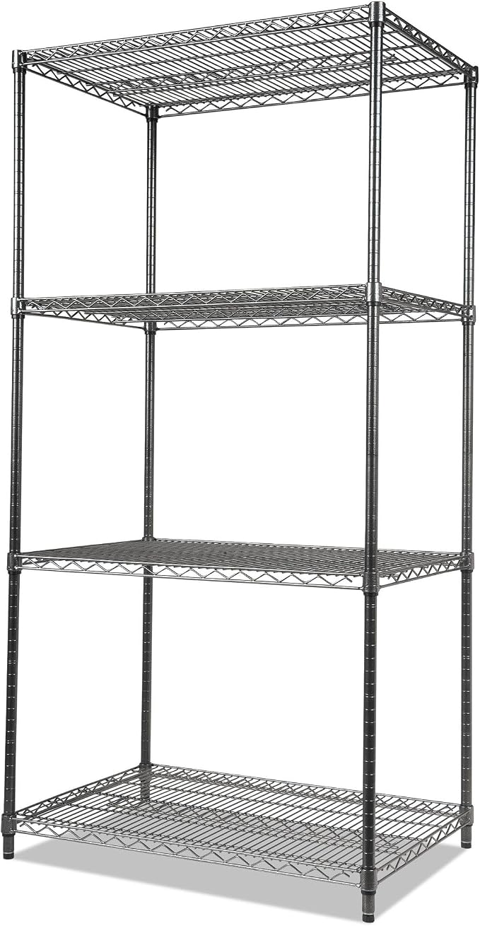 Alera Wire Shelving Starter Kit, Four-Shelf, 36w x 18d x 72h - Image 5
