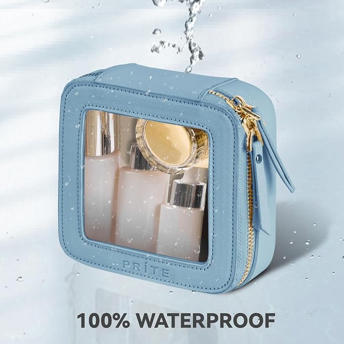Prite Small Makeup Bag for Women Portable Clear Makeup Bag Cute Mini Waterproof - Image 5