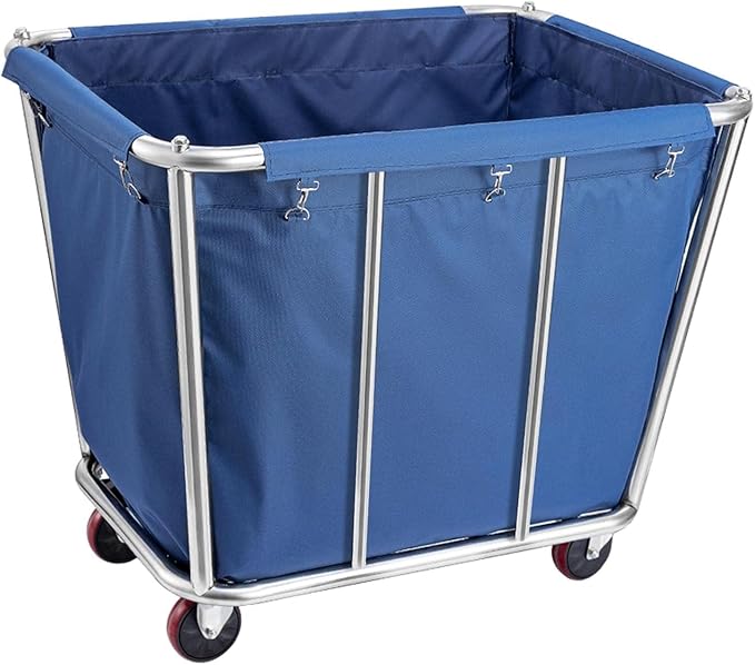 Laundry Cart Commercial/Home, 10 Bushels Heavy Duty Large Stainless Steel by LORQING
