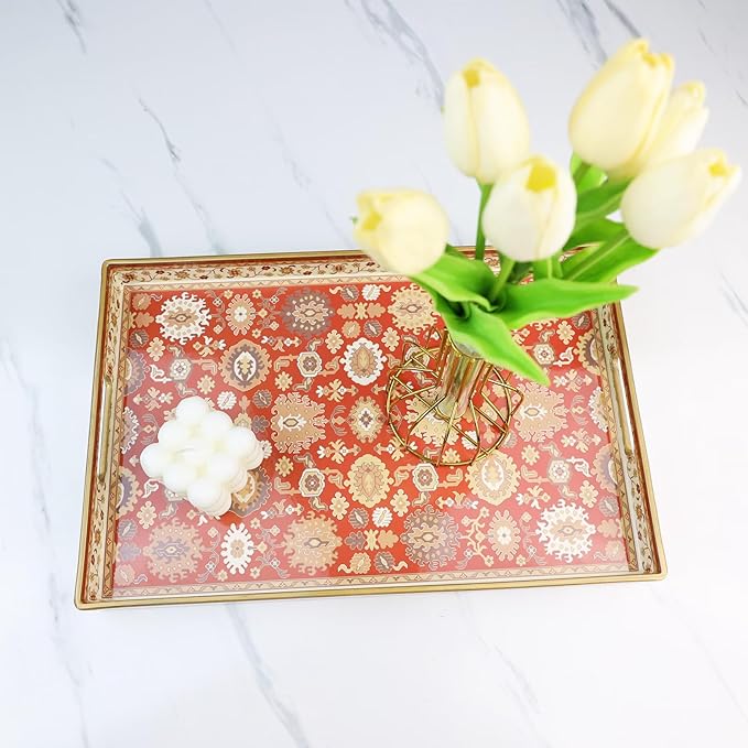 Spsyrine Serving Tray, Plastic Rectangular Coffee Table Tray - Image 5