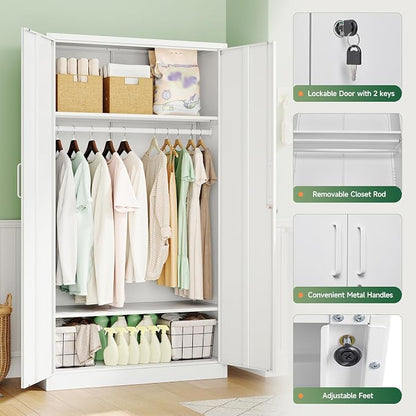 Letaya Metal Wardrobe Cabinets - Image 6