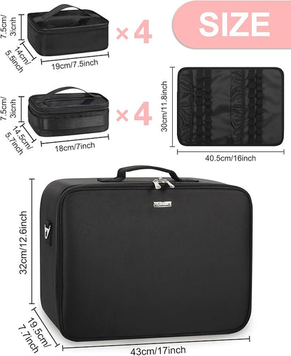 Relavel Extra Large Makeup Case Professional Cosmetic Storage Organizer Box - Image 6
