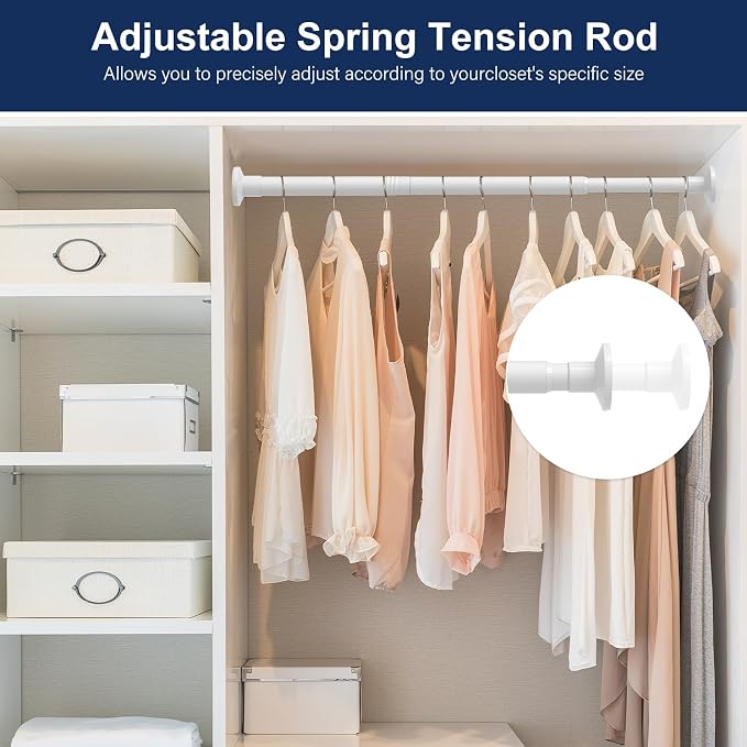 No Drilling Closet Rod, 27.5-74 Inches Hanging Closet Rod - Image 9