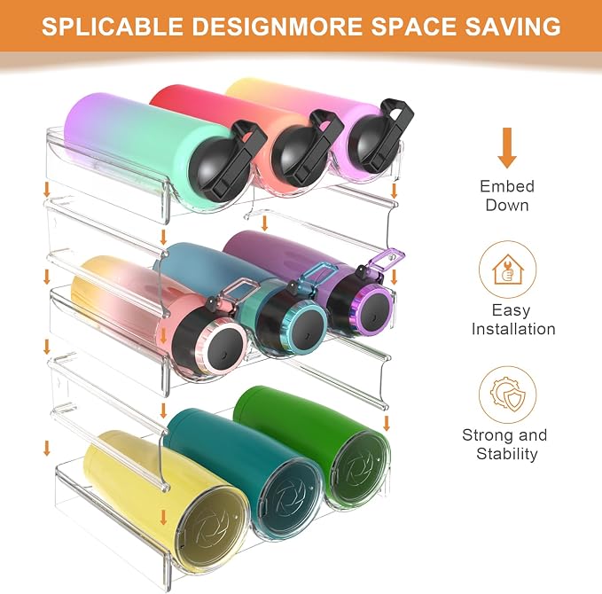 Wine Rack for Inside Cabinet, Wine Bottle Holder Clear Wine Storage Shelf - Image 3
