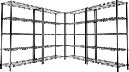 Storage Shelves Heavy Duty, 5-Tier Adjustable Metal Industrial Utility Shelf by ROOMTEC