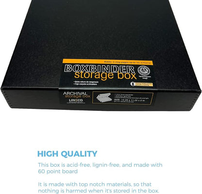 Lineco Archival Oversized 3-Ring Album Box, 13.25x11.75x2.5 inch, Holds Up 55 - Image 3