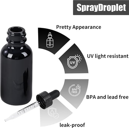 12 Pcs, 1oz Glass Dropper Bottle, Leakproof Tincture Bottles - Image 3
