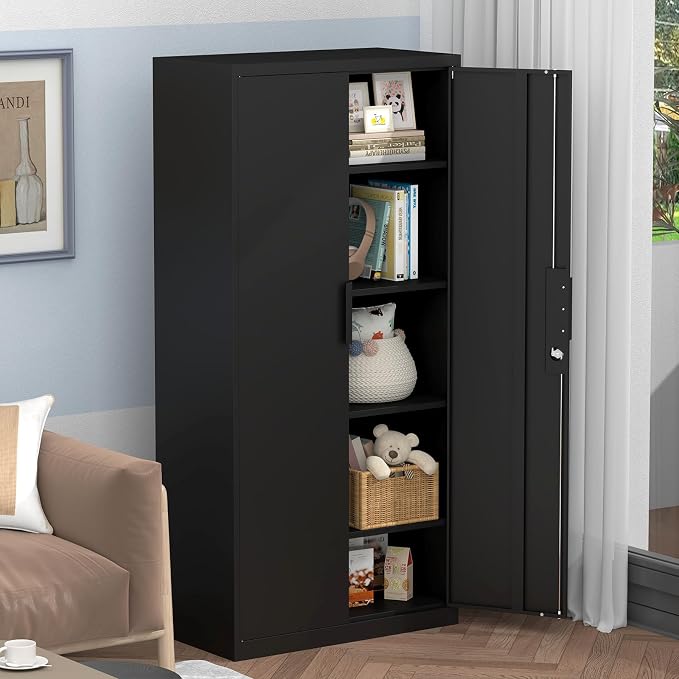 Metal Tall Storage Cabinet, Heavy Duty Locking Cabinets - Image 7