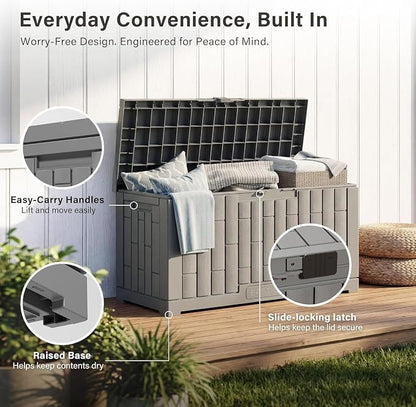 EAST OAK Outdoor Storage Box, 60 Gallon Deck Box Indoor and Outdoor Use - Image 7
