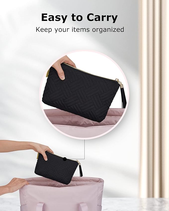 BAGSMART Small Makeup Bag, Elegant Cosmetic Pouch - Image 4