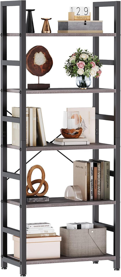 DUMOS 5-Tier Bookshelf, Modern Tall Bookcase Book Shelf | Open Storage Display by DumosLifestyle