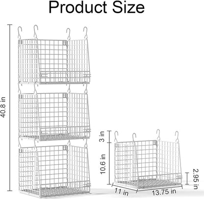 PUPPYCUTE 3 Pack Laundry Room Organization and Storage, Hanging Wire Basket - Image 3