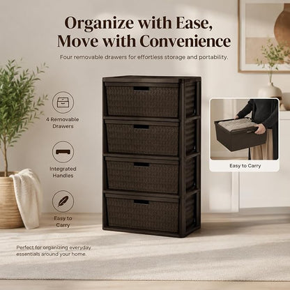 4-Drawer Plastic Storage Tower - Image 5