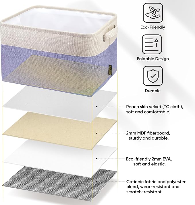 BALEINE 2 Pack Fabric Storage Bins - Image 5