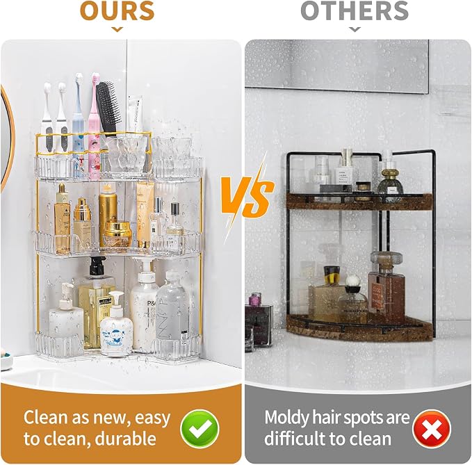 Upgraded 3-Tier Corner Bathroom Countertop Organizer – Spacious Storage - Image 4