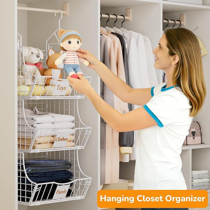 Hanging Closet Organizers and Storage, 5 Tier Closet Shelf Clothes Organizer - Image 7