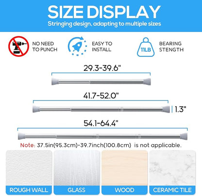 Tension Curtain Rod silver 1PCS Tension Rods - Image 4