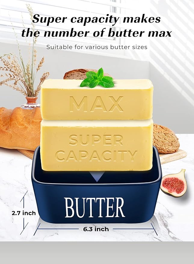 Butter Dish with Lid: Large Butter Container - Image 2