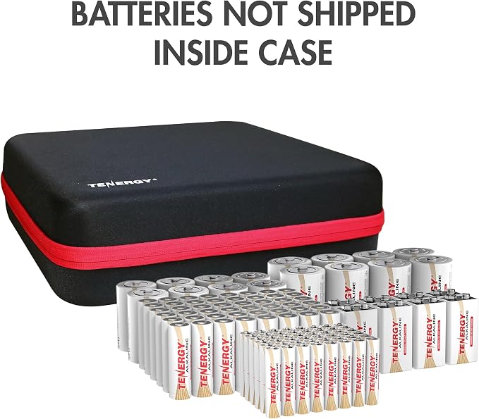 Tenergy Alkaline Batteries & Storage Case, 8xC Size, 8xD Size, 8 Pack 9V Size - Image 4