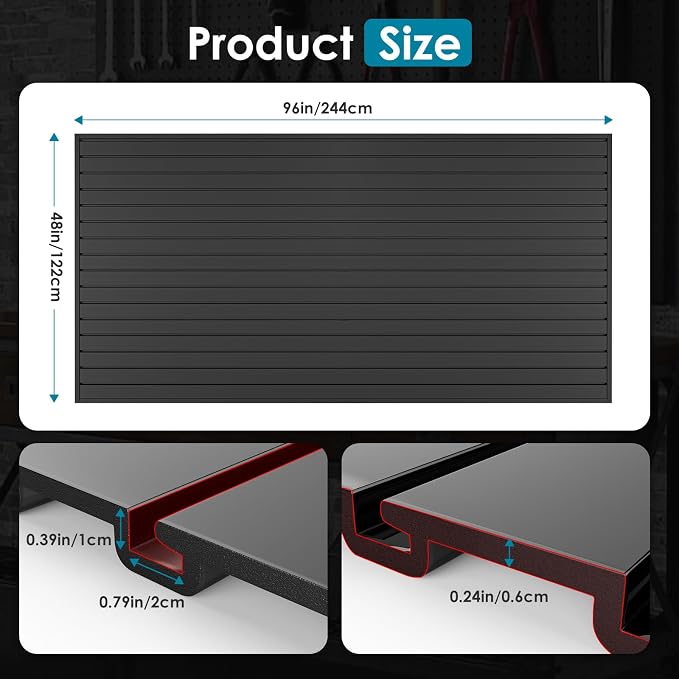 PVC Slat Wall Paneling 4x8 ft, Garage Organizer Storage System, Heavy Duty Wall - Image 4