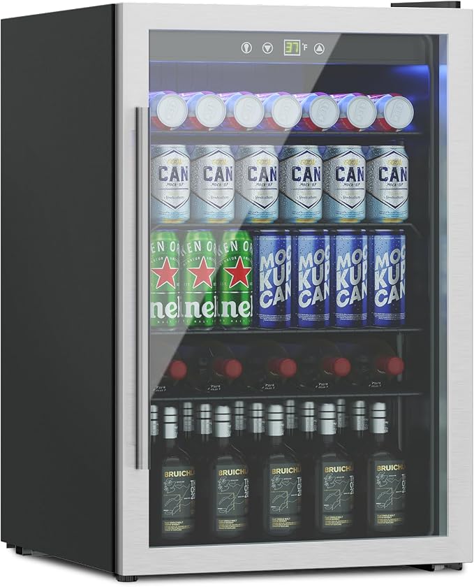 4.5 Cubic Feet Mini Fridge, 145 Can Freestanding Beverage Refrigerator by Erivess