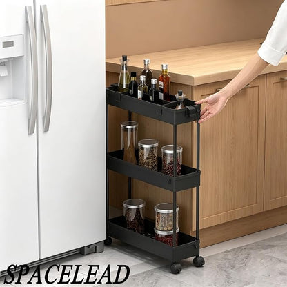 SPACELEAD Slim Storage Cart 3 Tier, Bathroom Organizer Rolling Utility - Image 6