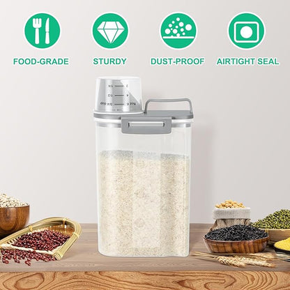 TBMax Rice Storage Container 2 Pack, Plastic Kitchen Pantry Food Storage - Image 7
