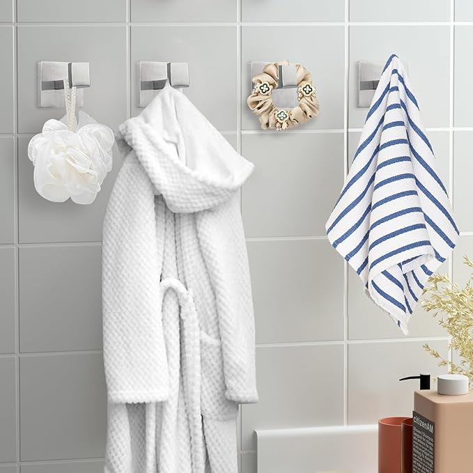 IBosins 4 Pack Towel Hooks Hand Towel Holder - Image 5