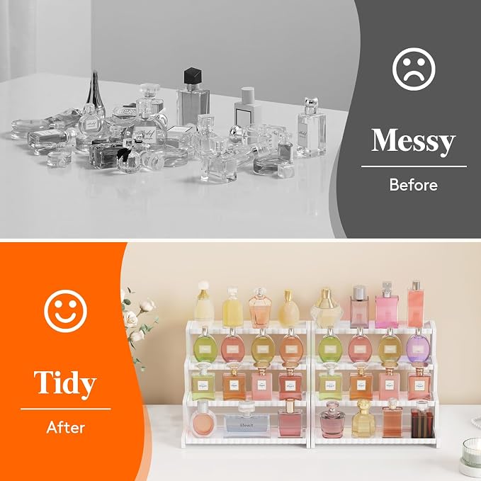 Lifewit Perfume Organizer with Fences, Plastic Cologne Stand, Tool-Free Assembly - Image 9