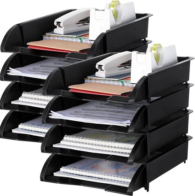 Fainne 8 Pcs Stackable Paper Trays Organizer by Fainne