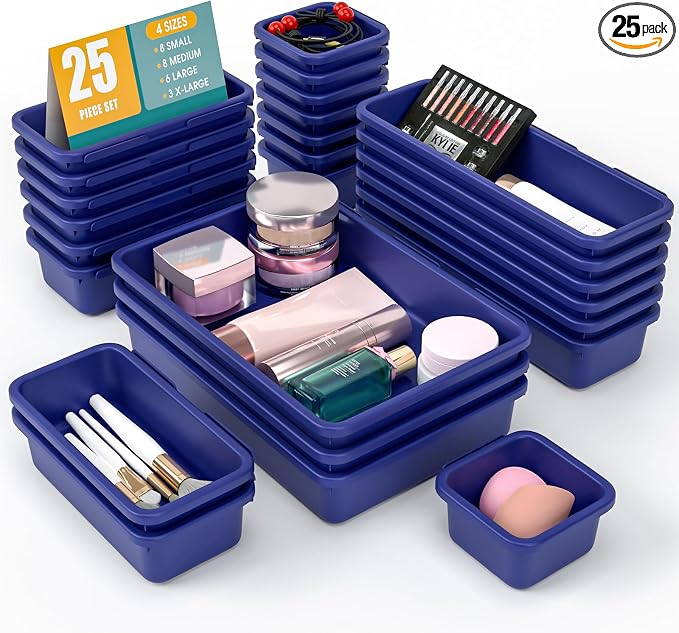 25 PCS Drawer Organizer Set, 4 Size Makeup Drawer Divider Organizer by StoreHappily