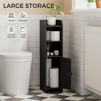 Homhedy Small Bathroom Storage Cabinet, Narrow Toilet Paper Cabinet | Corner - Image 5