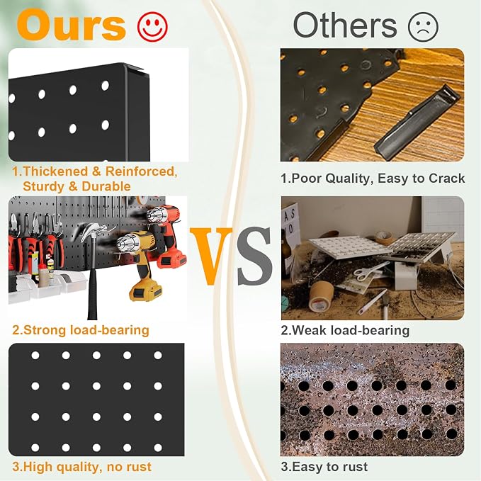 FZK Peg Board Wall Organizer Kit. Heavy Duty, 36 * 24 - Image 4
