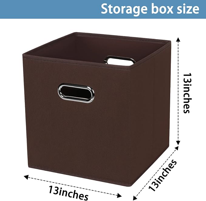 Fabric Cubby Storage Bins, Cube Organizer Bin Foldable Storage Boxes - Image 2