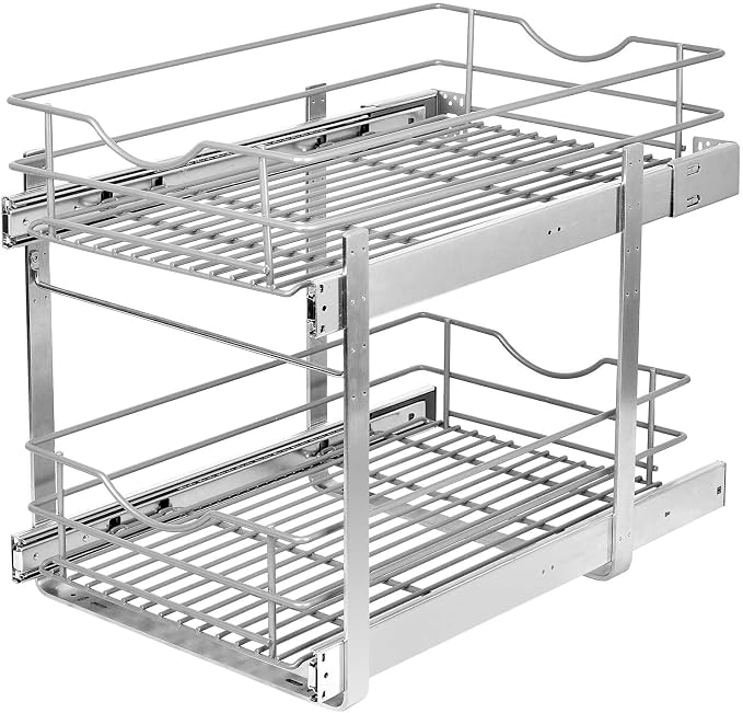 Pull Out Cabinet Organizer, 2 Tier Soft Close Slide Out Drawer - Image 8