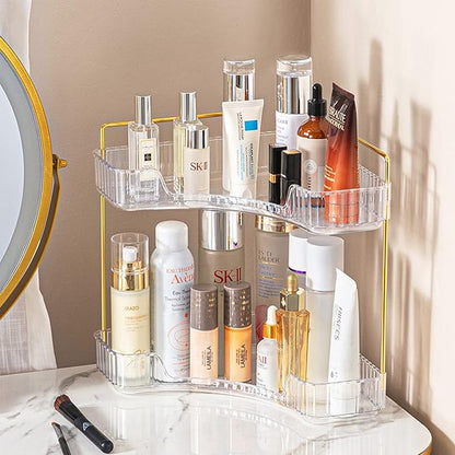 2-Tier Corner Bathroom Counter Organizer – Classic Storage Shelf by SHUANGQING