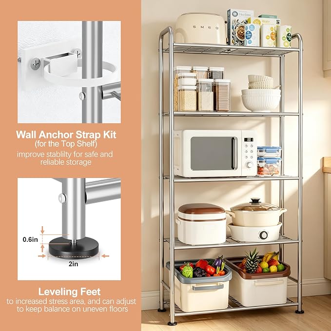 VTRIN Storage Shelves, 5 Tier Garage Shelving - Image 5