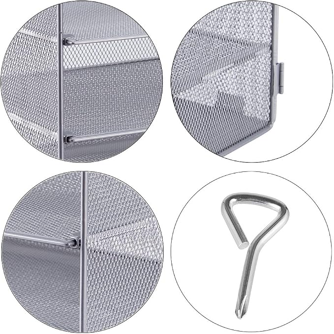 EASEPRES 5 Slot Mesh Desk Organizer Tray, File Paper Letter Folder Holder - Image 5