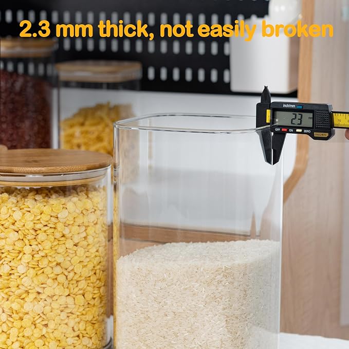 52oz Airtight Glass Square Storage Canister - Image 5