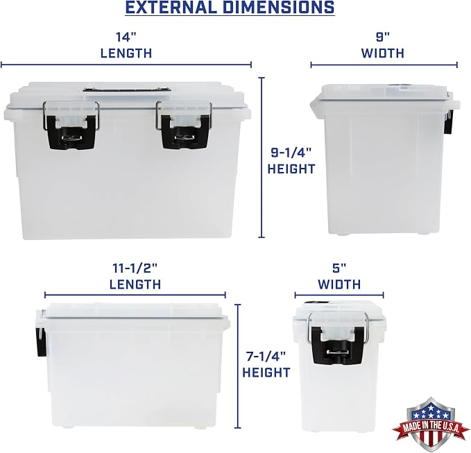 Sheffield Ammo Box Made in USA, Stackable Lockable Ammo Storage Box, Frost | XL - Image 3