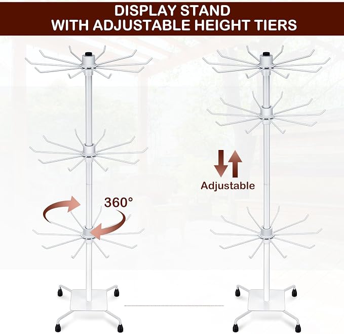 BBTO 2 Pcs Rotating Display Stand Jewelry Display Rack - Image 3