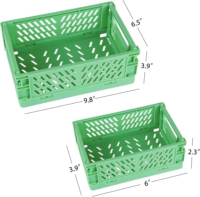 Tixill 2-Pack Mini Foldable Plastic Baskets - Image 2