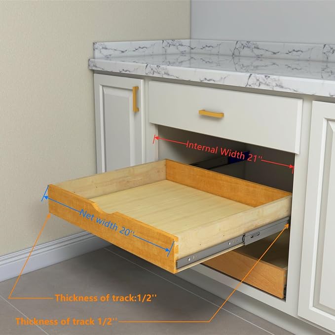 Elysian Slide Out Drawers for Kitchen Cabinets 21‘’W × 21‘’D, Strong Pull Out - Image 2