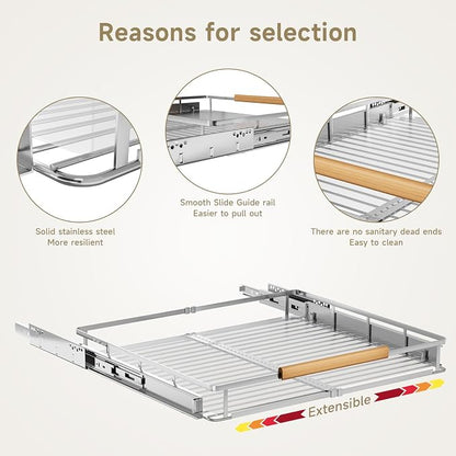 2 Pack Expandable Pull Out Cabinet Organizer，Side Mounting - Image 4