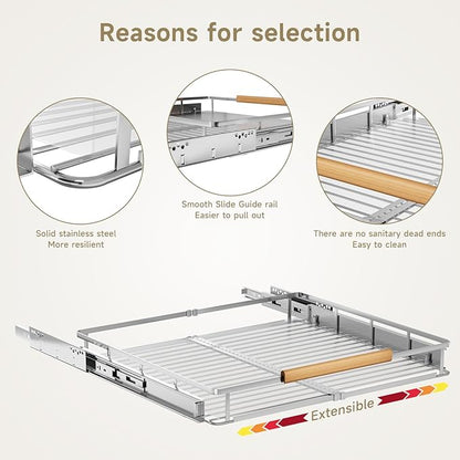 1 Pack Expandable Pull Out Cabinet Organizer，Side Mounting - Image 4